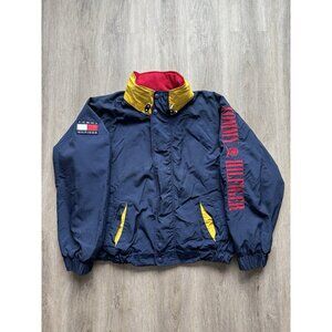Vintage Tommy Hilfiger Jacket Rare Streetwear Hype XLarge Blue Yellow Red Patch